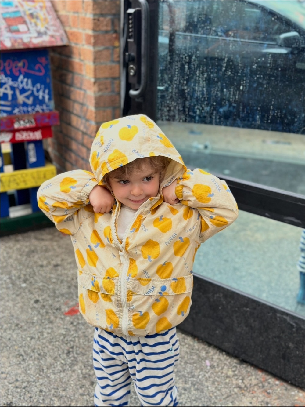 Zara kids inside pepper jacket 3-4 years yellow hooded